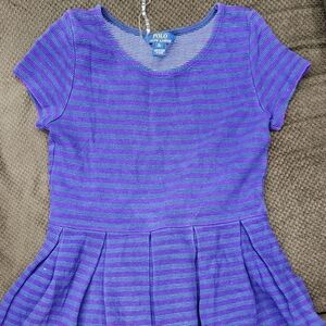 Polo Ralph Lauren Kids Dress Purple Striped Dress